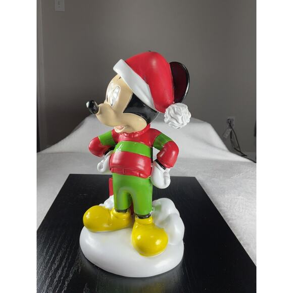 10 In Disney Mickey Mouse w/ Gifts Christmas Resin Figurine New Hard to Find! - Picture 2 of 8